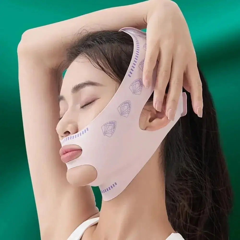 Double-Layer Face Slimming Belt - 2-in-1 V Line Shaper Anti-Aging Strap for Cheek Chin Lift Overnight Facial Contouring - PrimeNest