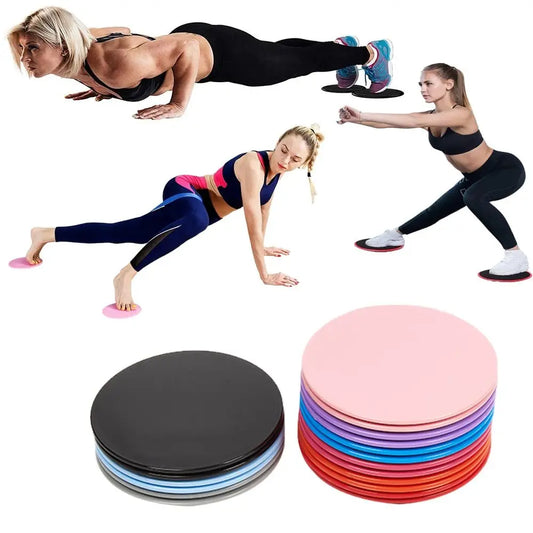 Gliding discs set with stacked sliders and two discs for floor workouts