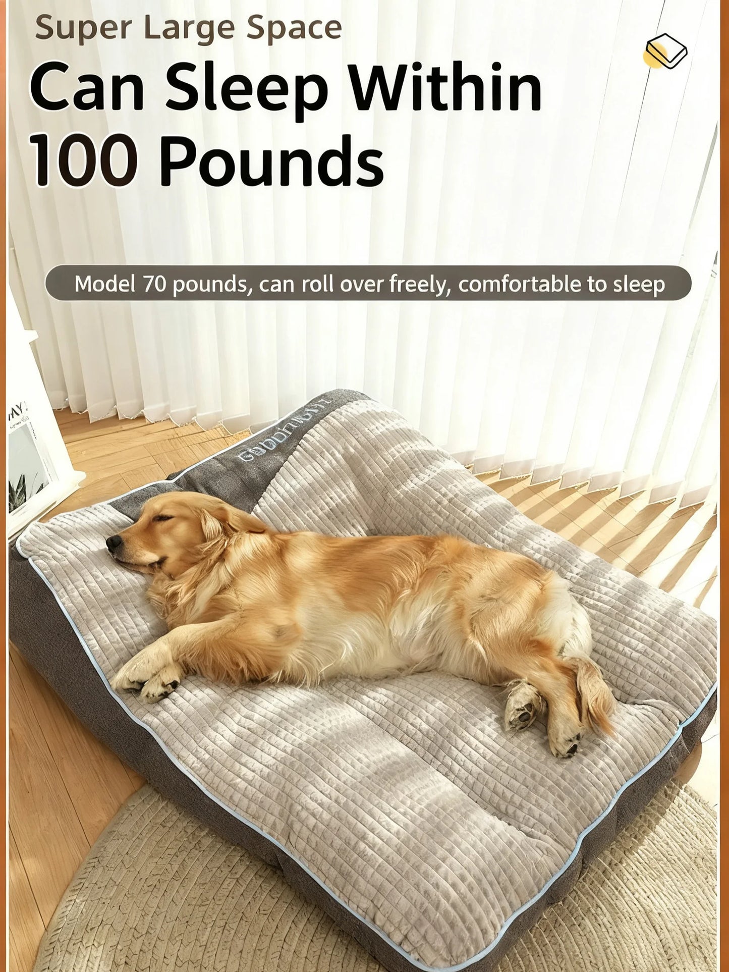 Extra Thickened Extra Large Dog Bed 47inch for Large Dogs, Orthopedic Dog Mat for Large Senior Dogs,Durable Kennel Cush