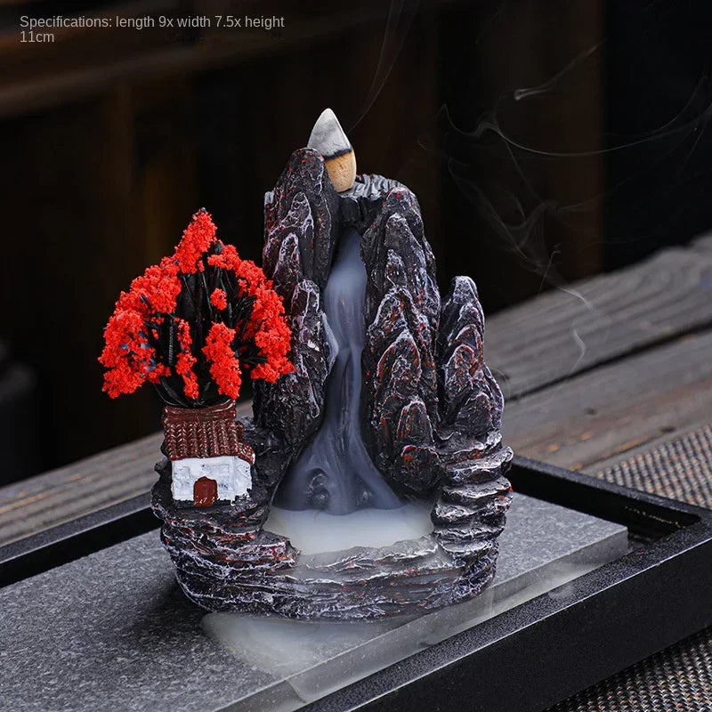 Resin Reflux Incense Burner Tower Sandalwood Decoration Home Indoor Aromatherapy Mosquito Repellent Incense Burner Ornament - PrimeNest