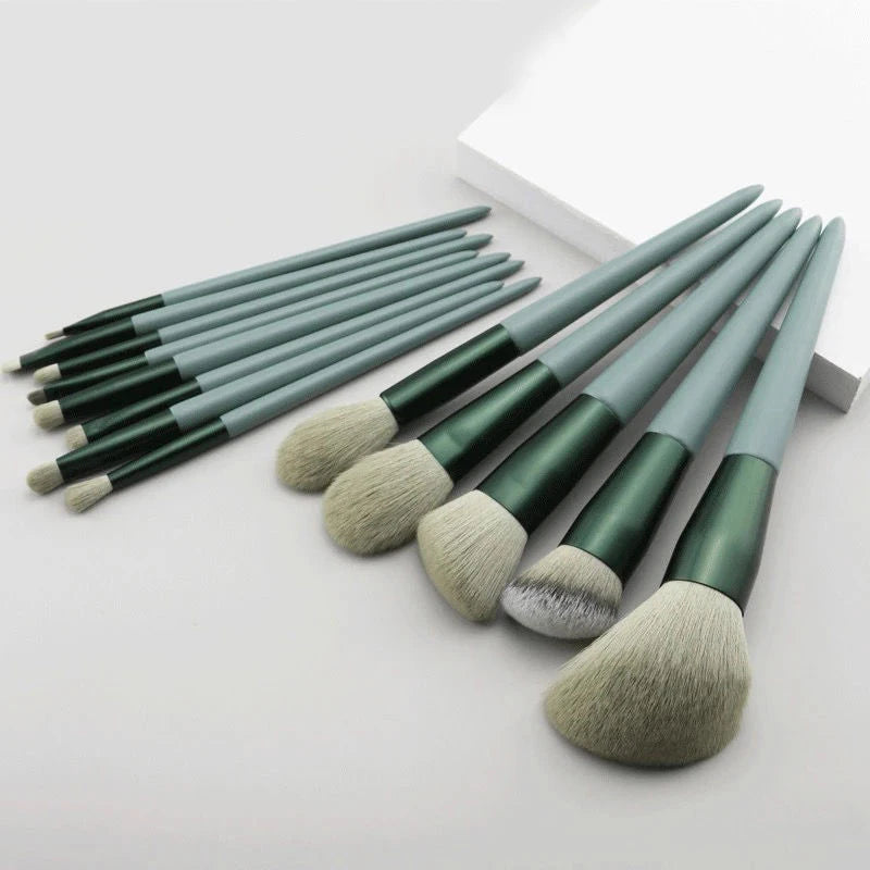 13 PCS Makeup Brushes Set Eye Shadow Foundation Women Cosmetic Brush Eyeshadow Blush Beauty Soft Make Up Tools Bag - PrimeNest