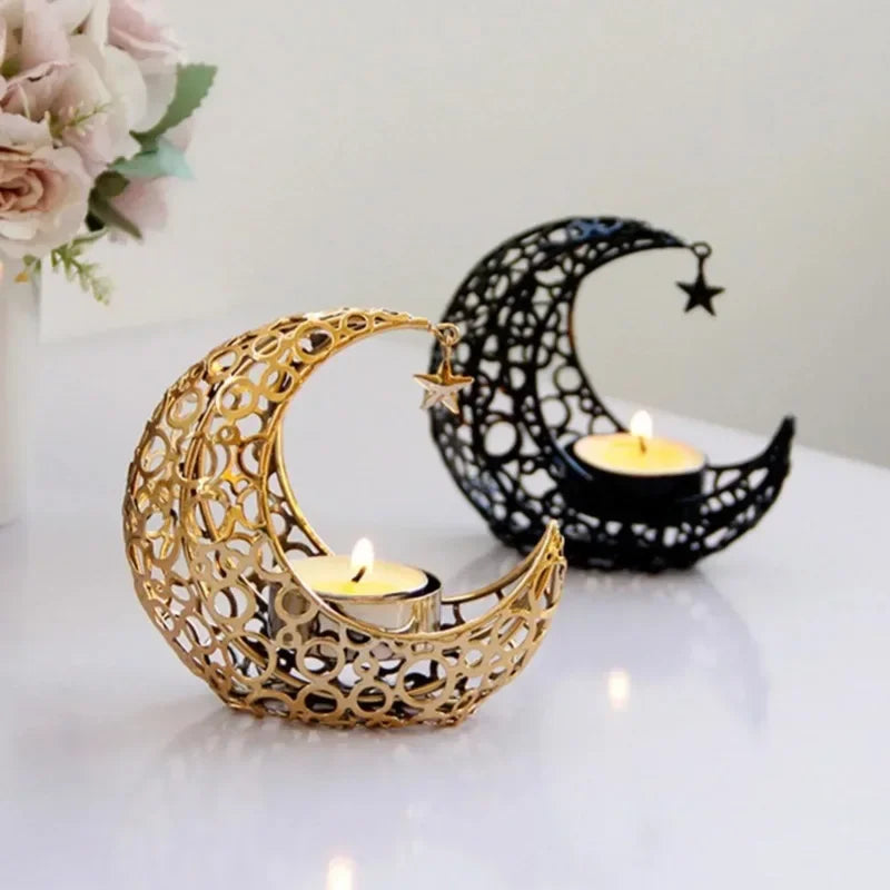 Eid Mubarak Moon Crystal Candlestick