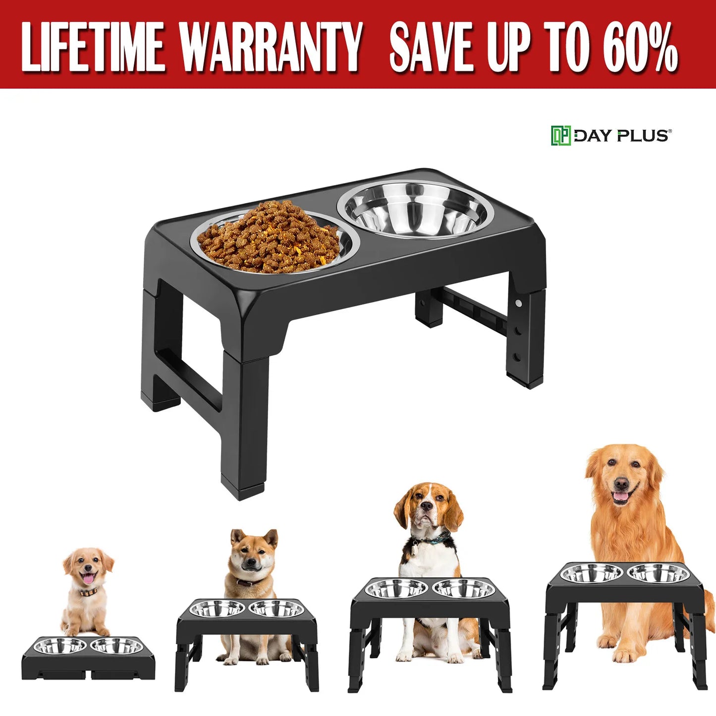 Height-Adjustable Elevated Dog Bowl Stand