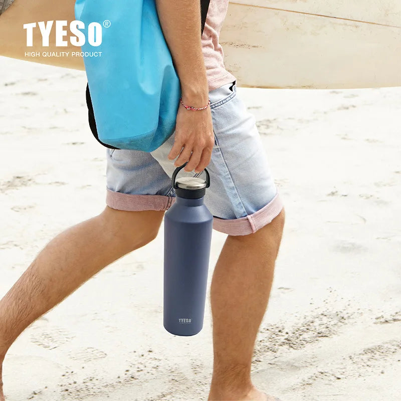 TYESO Cold Insulation Tumbler 304 Stainless Steel Summer Outdoor Sports Climb Vacuum Water Bottle Portable Handheld Cup for Car