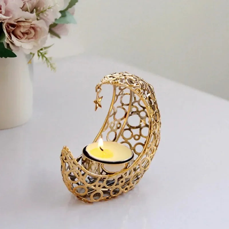 Eid Mubarak Moon Crystal Candlestick