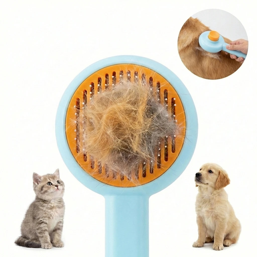 Pet Grooming Brush for Dogs and Cats Self Cleaning Deshedding Brush Hair Remover Comb for Shedding Fur Care