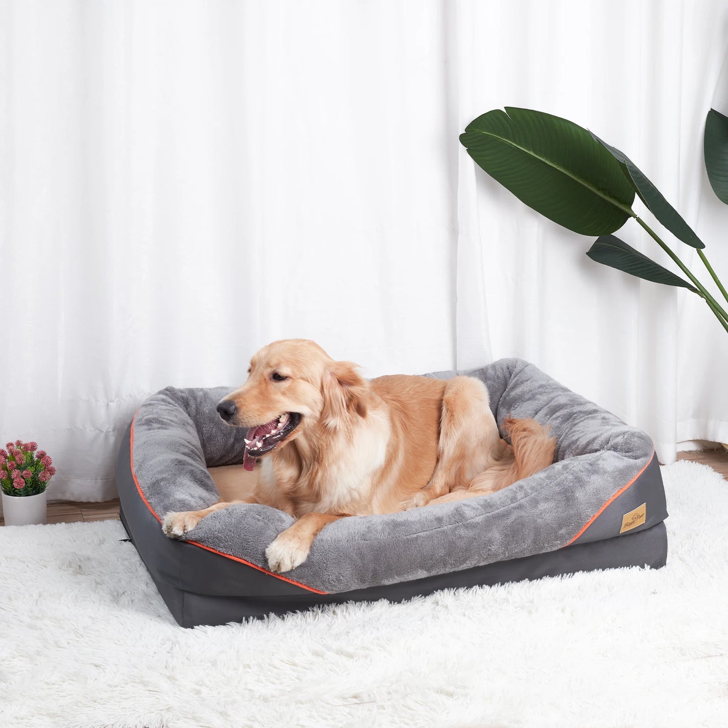 BINGOPAW Large Dog Bed with Washable Cover