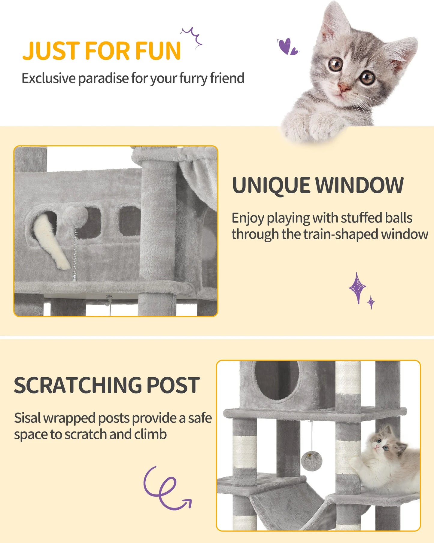 170cm Multi-Level Cat Tree Tower
