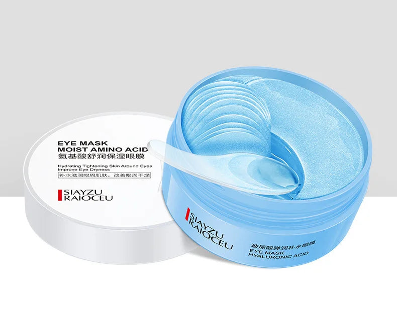 60pcs Hyaluronic Acid Crystal Collagen Eye Mask Anti Dark Circles Remove Eye Bags Moisturizing Firming Eye Patches Skin Care - PrimeNest