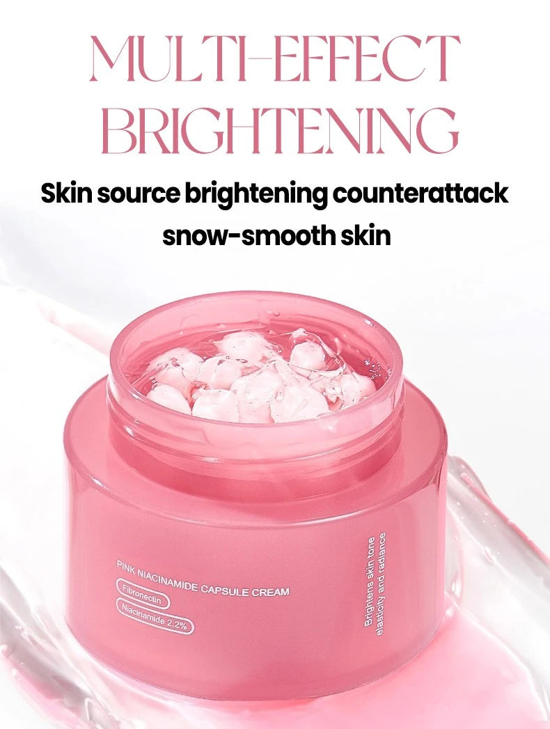 Korean PDRN Pink Collagen Capsule Cream with Niacinamide Cream for Uneven Skin Tone Lightweight Face Moisturizer Non Greasy care - PrimeNest