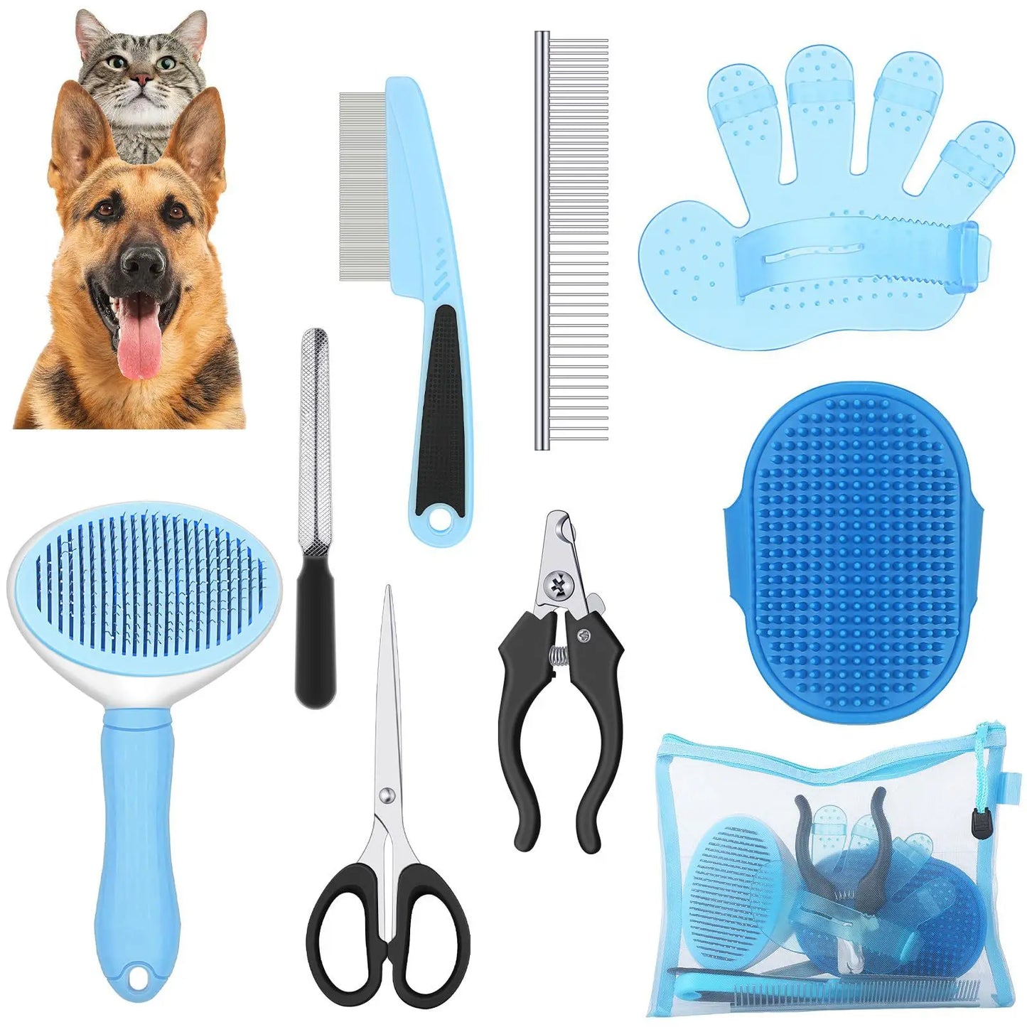 8-Piece Cat Grooming Kit