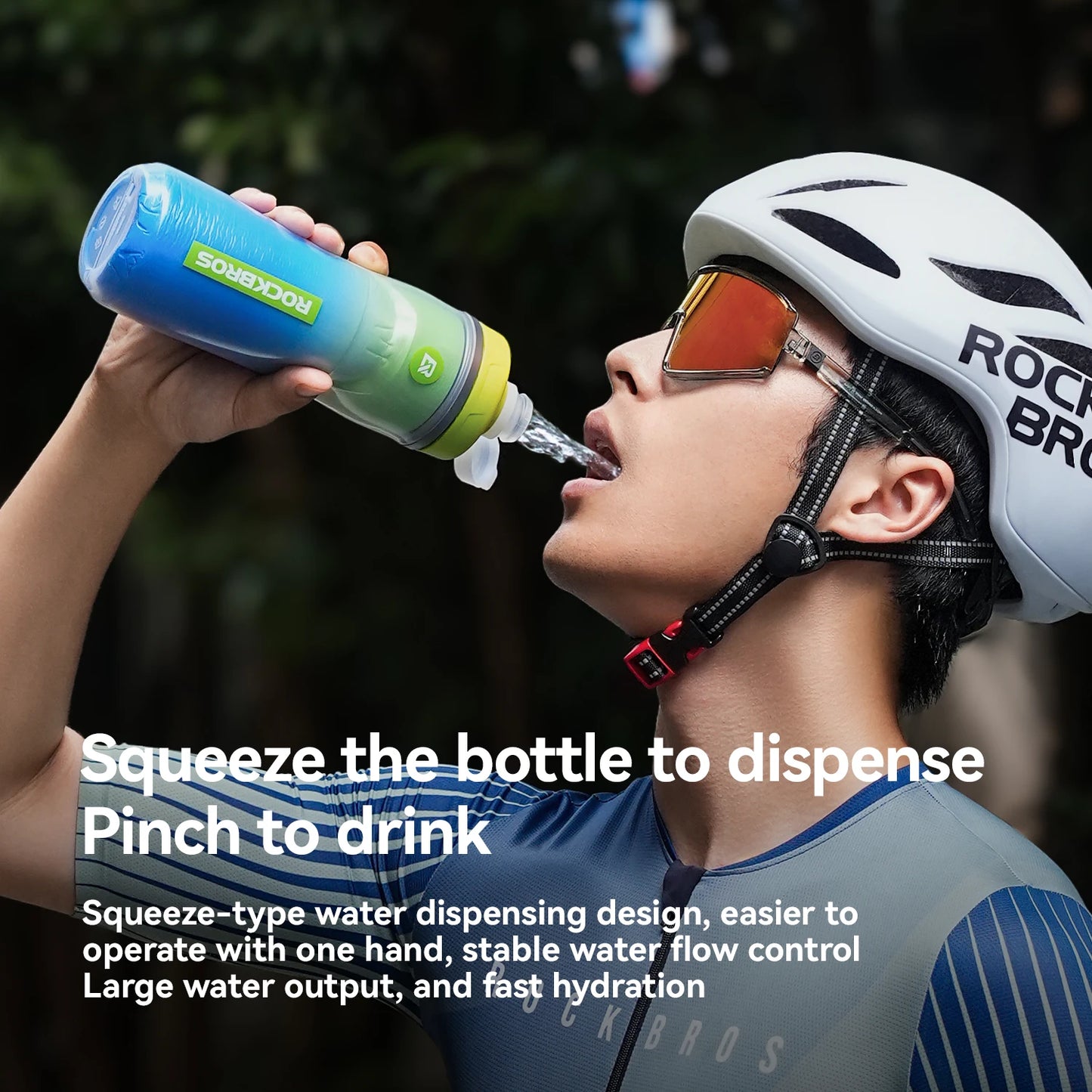 ROCKBROS Local Shipping 620ml Bike Water Bottle Cold Water Insulated Thermal Silicone Cycling Bottle Fitness Outdoor Portable Bicycle Water Kettle