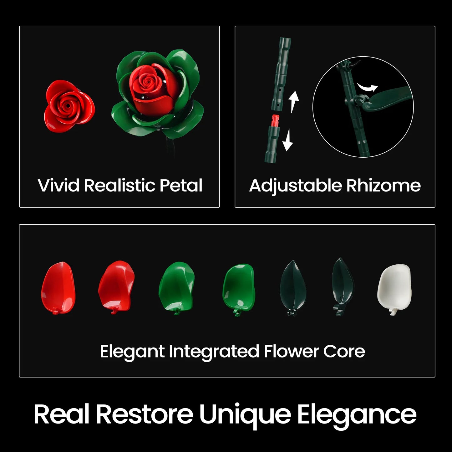 Christmas Roses Bouquet Building Blocks