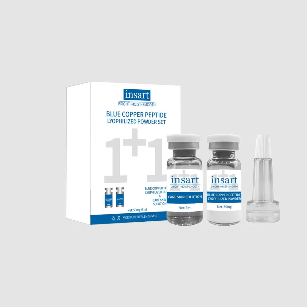 Blue Copper Peptide Lyophilized Powder Set Moisturzing Whitening Face Serum Anti Wrinkle Smooth Tender SkinCare Brighten Essence - PrimeNest