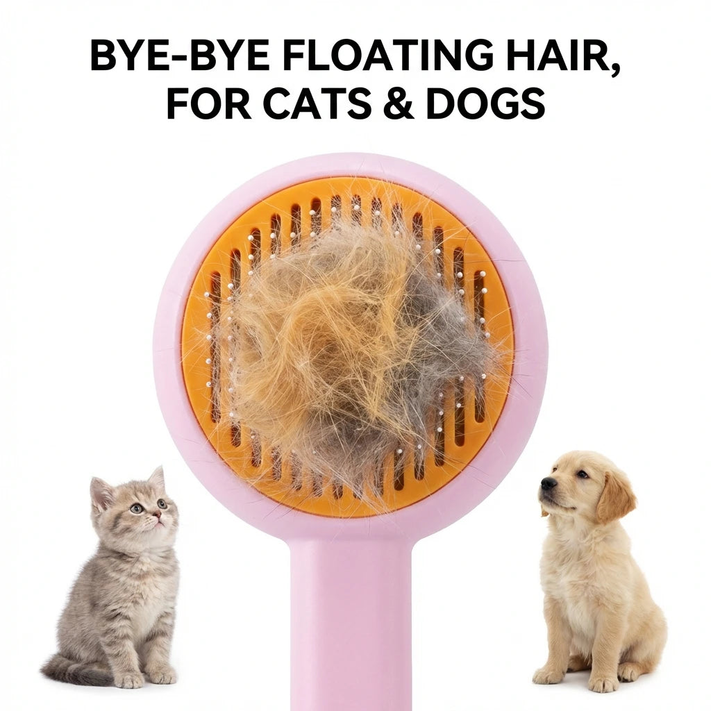Pet Grooming Brush for Dogs and Cats Self Cleaning Deshedding Brush Hair Remover Comb for Shedding Fur Care