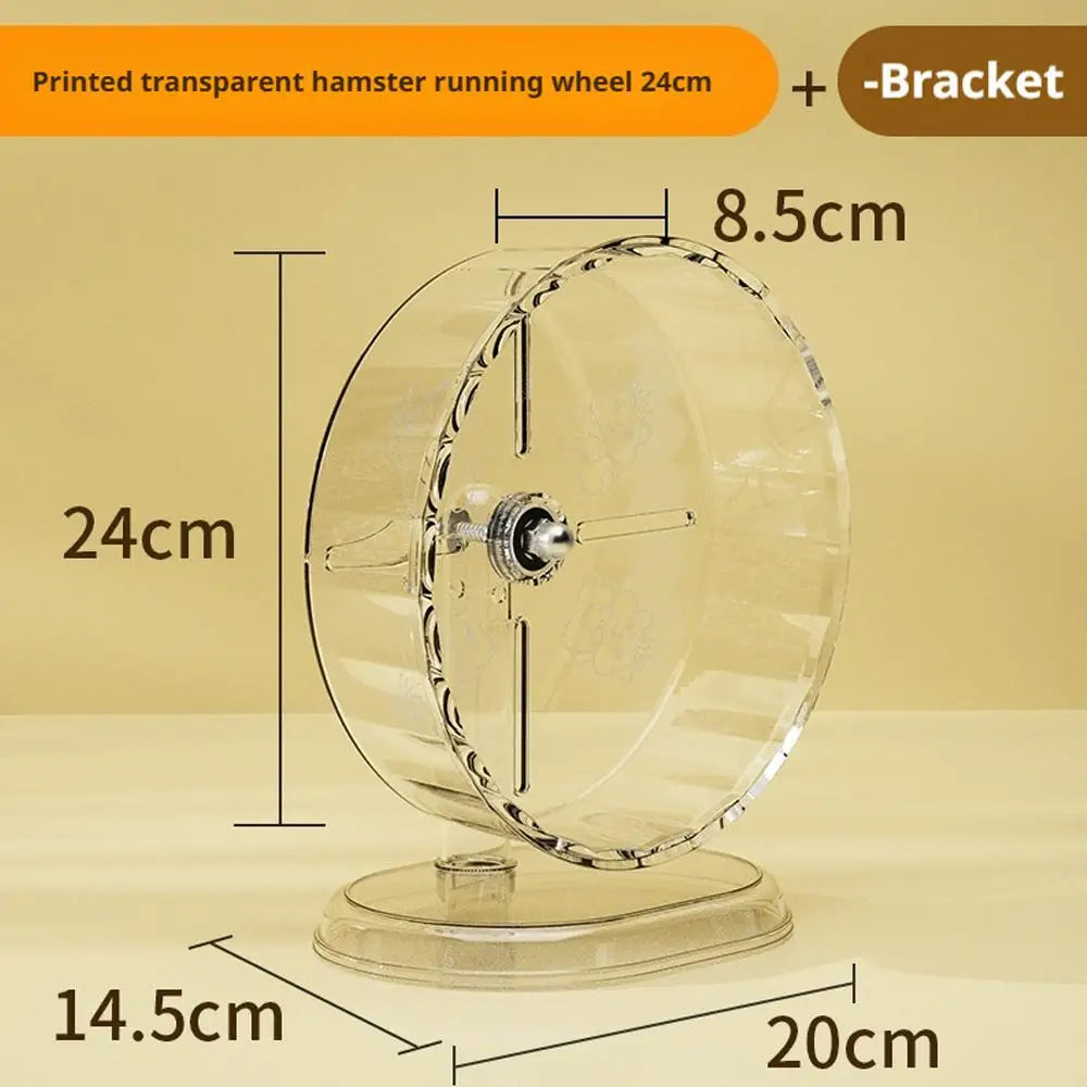 Hamster Transparent Running Wheel Toy For Hamster Quiet Running Exercise Toy Easy To Disassemble And Clean Pets Accessories - PrimeNest