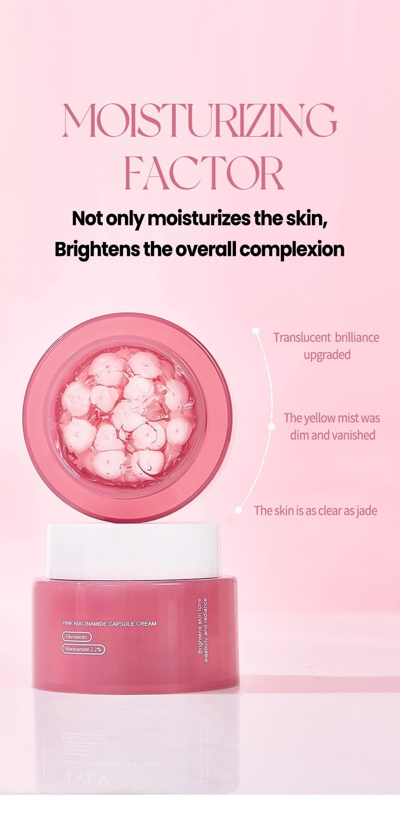 Korean PDRN Pink Collagen Capsule Cream with Niacinamide Cream for Uneven Skin Tone Lightweight Face Moisturizer Non Greasy care - PrimeNest