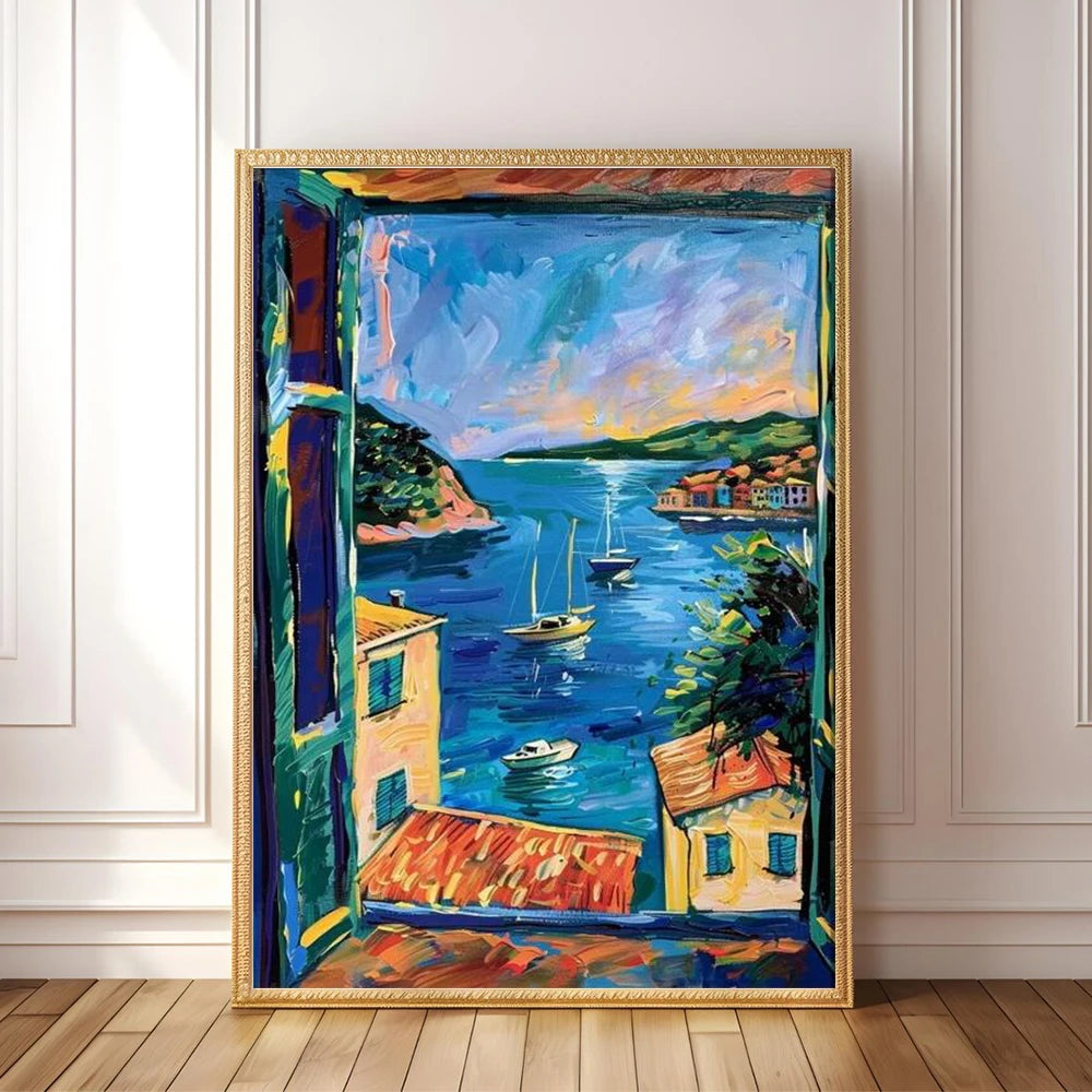 Henri Matisse Open Window Painting Poster Print For Living Room Home Decor Abstract Canvas Painting Modern Landscape Wall Art
