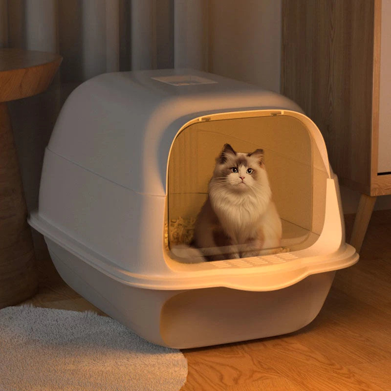 Voltsify Enclosed Cat Litter Box with Flip-Top
