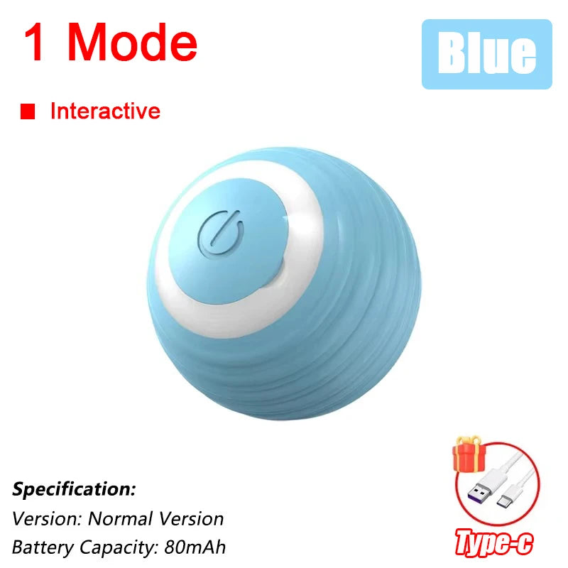 New Cat Interactive Ball Toy Automatic Rolling Ball Faux Tail Rechargeable Smart Pet Electric Toy Dog Cat Training Imitate Mouse - PrimeNest
