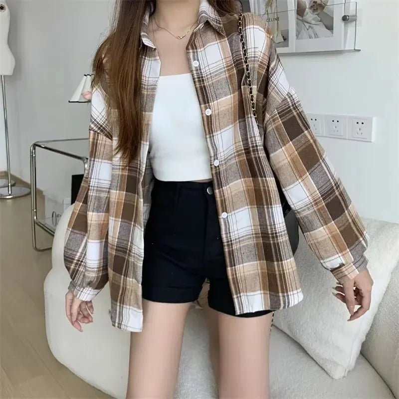 Vintage Plaid Oversized Shirt