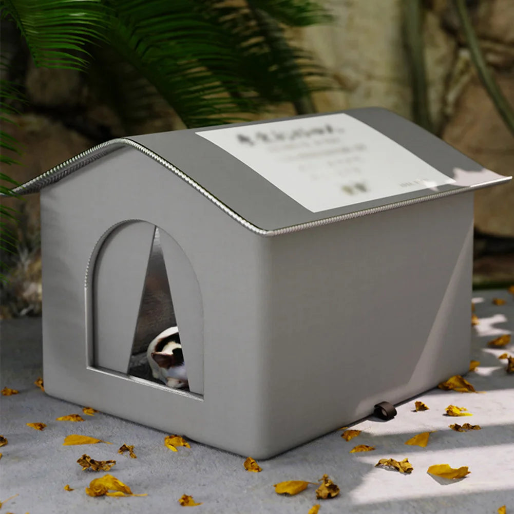 Outdoor Cat House Weatherproof Feral Cat Shelter Stray Cat Condo for Winter Wild Animal Tent Bed - PrimeNest
