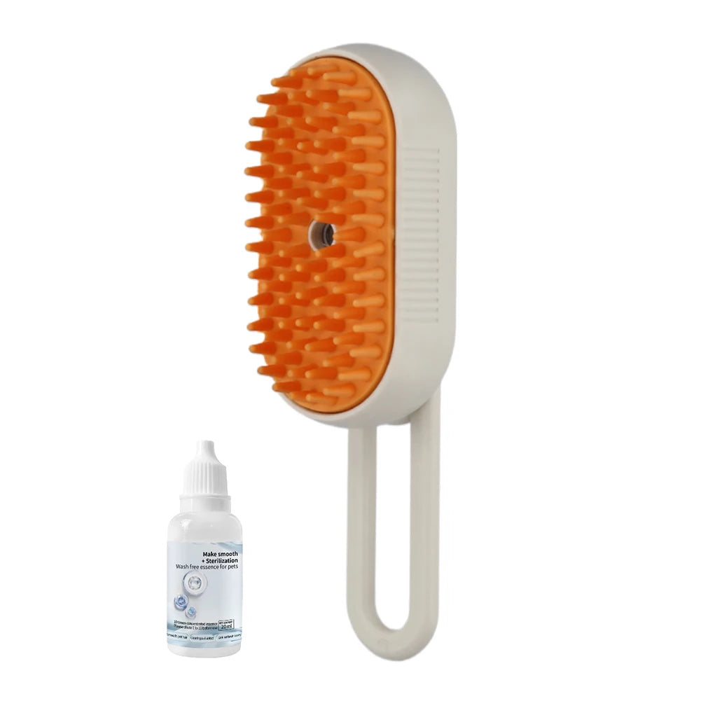 3-in-1 Dog Hair Brush Cat Hair Brush Electric Pet Cleaning Brush Steam Spray Brush Massage Hair Removal Comb Anti Flying Brush - PrimeNest