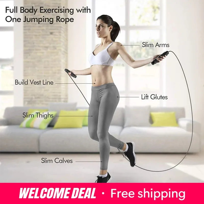Jump Rope Steel Wire Skipping Exercise Adjustable Jumping Fitness Workout Training Home Sport Equipment Tangle-Free Student
