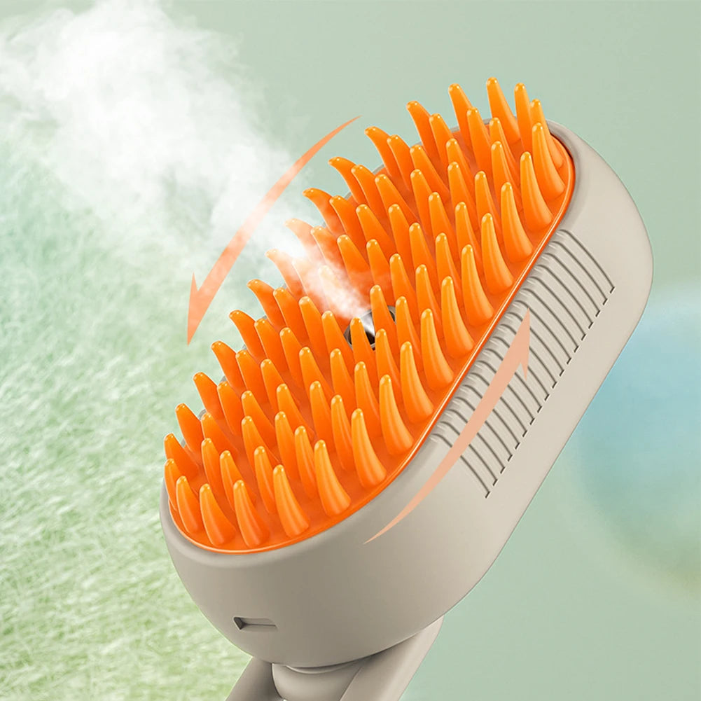 3-in-1 Dog Hair Brush Cat Hair Brush Electric Pet Cleaning Brush Steam Spray Brush Massage Hair Removal Comb Anti Flying Brush - PrimeNest