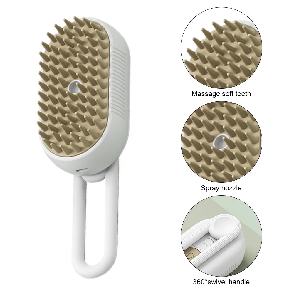 USB Rechargeable Dog Bath Brush Dog Cat Dog Grooming Comb With Electric Water Spray Cat Massage Brush for Short Long Haired Pets - PrimeNest