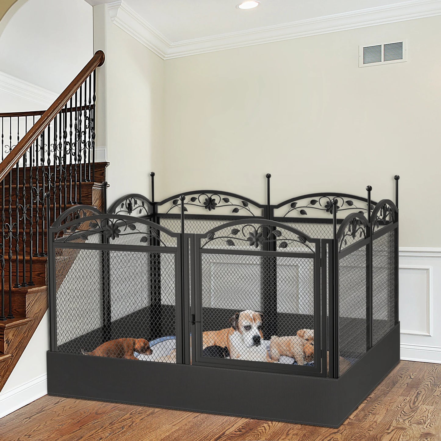 8 Panels DIY Heavy Duty Dog Playpen Pen Outdoor Indoor Dog Puppy Metal Fence with Waterproof Fertility Pad for Whelping,Training - PrimeNest