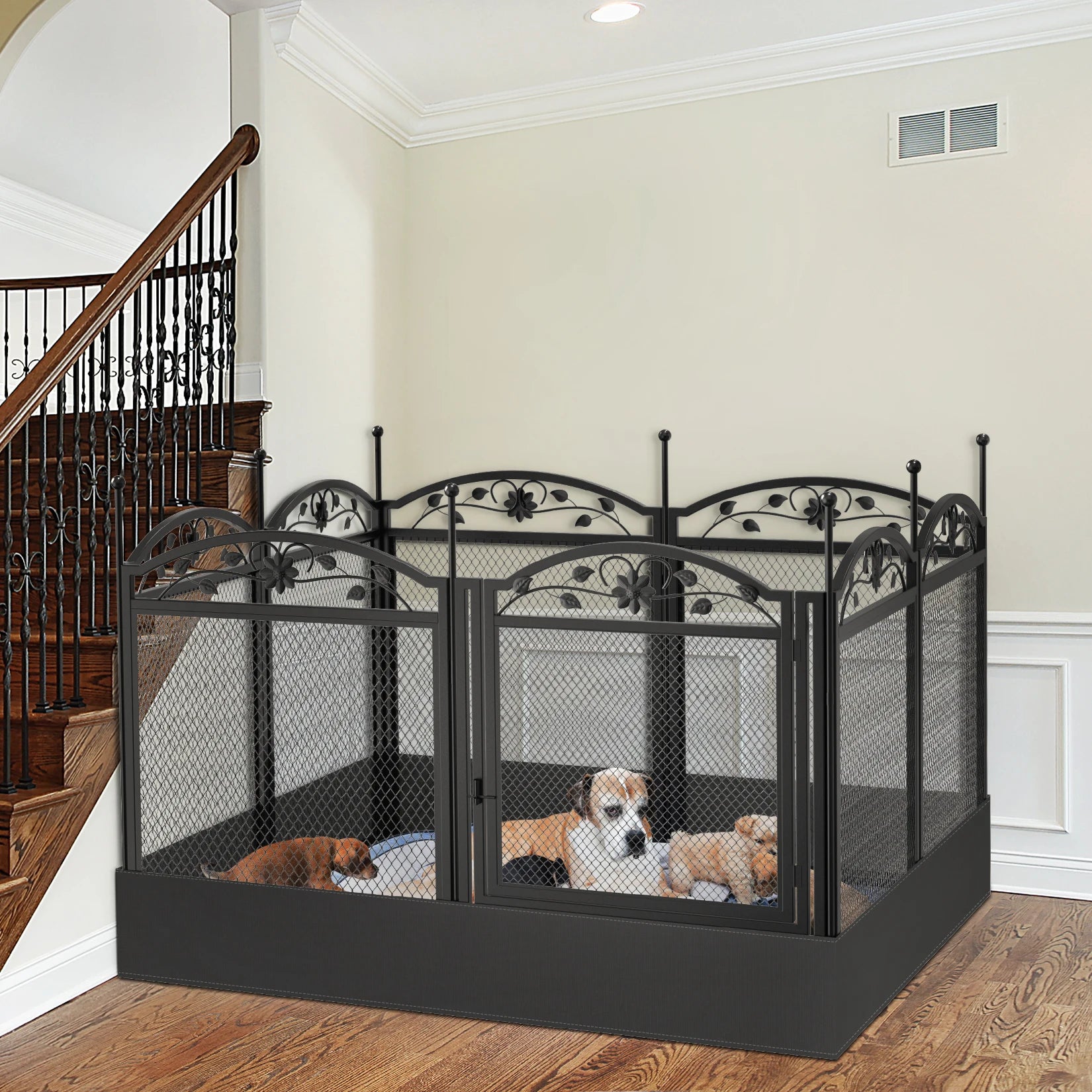 8 Panels DIY Heavy Duty Dog Playpen Pen Outdoor Indoor Dog Puppy Metal Fence with Waterproof Fertility Pad for Whelping,Training - PrimeNest