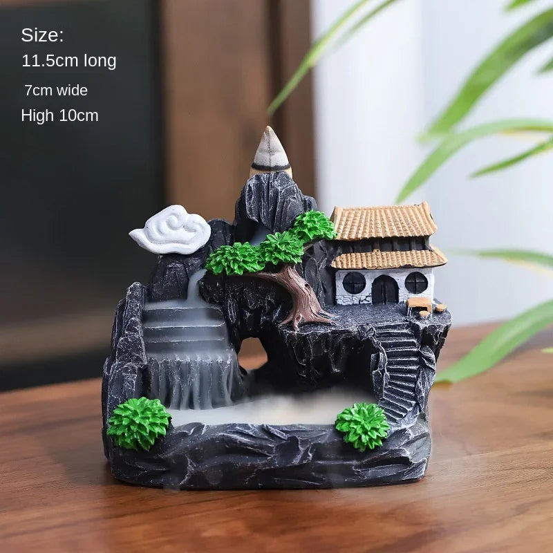 Resin Reflux Incense Burner Tower Sandalwood Decoration Home Indoor Aromatherapy Mosquito Repellent Incense Burner Ornament - PrimeNest