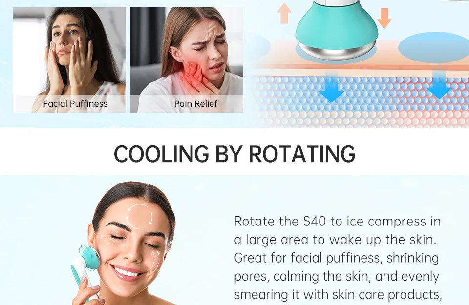 Face Ice Roller Eyes Facial Cooler Neck Face Massagers Ice Massage Roller Cooling Derma Stamp Cold Therapy Skincare With 2 Heads