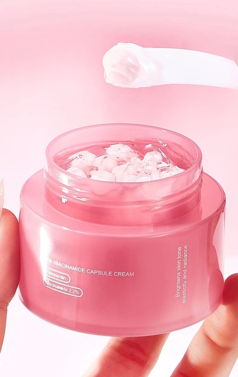 Korean PDRN Pink Collagen Capsule Cream with Niacinamide Cream for Uneven Skin Tone Lightweight Face Moisturizer Non Greasy care - PrimeNest