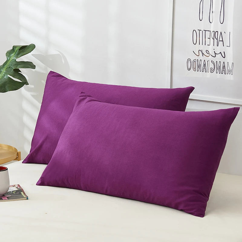 Cotton Pillowcase High-Quality Envelope Pillowcover Solid Color Bedding Sleep Pillow Case 40x40 50x90 Cushion Cover