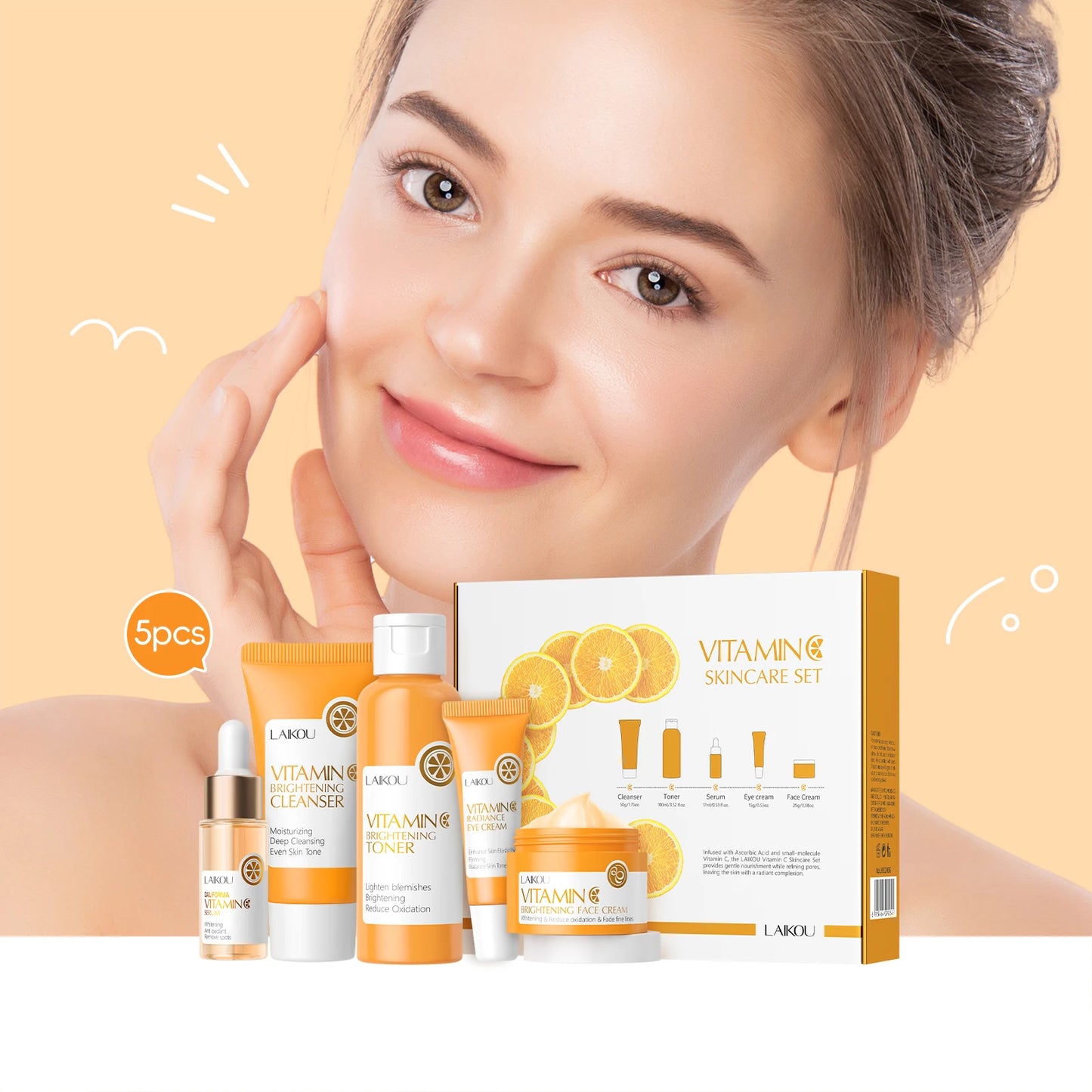 LAIKOU Vitamin C Skincare Set (5pc)