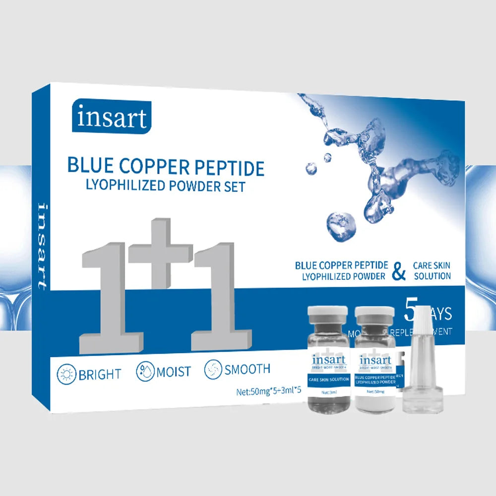 Blue Copper Peptide Lyophilized Powder Set Moisturzing Whitening Face Serum Anti Wrinkle Smooth Tender SkinCare Brighten Essence - PrimeNest