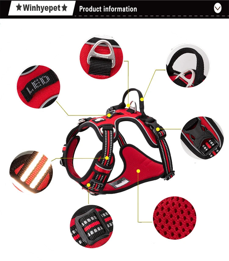 Winhyepet Reflective Dog Harness Vest