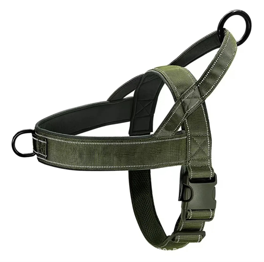 Tactical No-Pull Dog Harness for Large Breed: Heavy-Duty Vest with Reflective Strip, Adjustable &amp; Padded for Control and Pullers