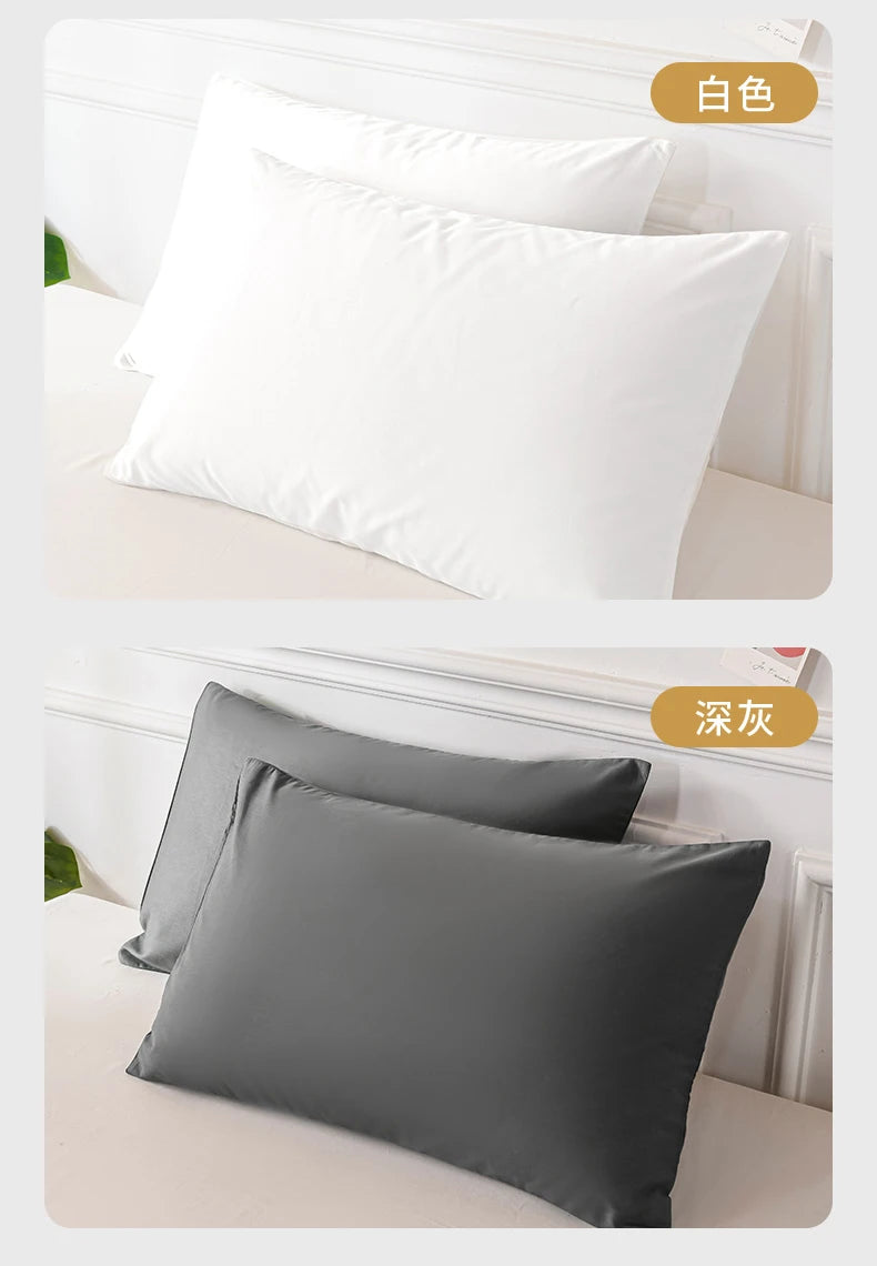 Cotton Pillowcase High-Quality Envelope Pillowcover Solid Color Bedding Sleep Pillow Case 40x40 50x90 Cushion Cover