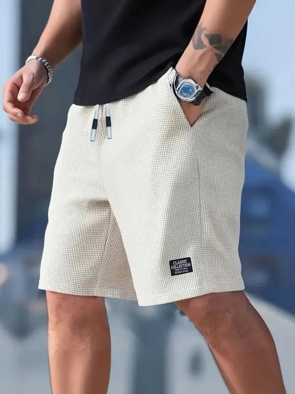 Men's Textured Fabric Beach Shorts