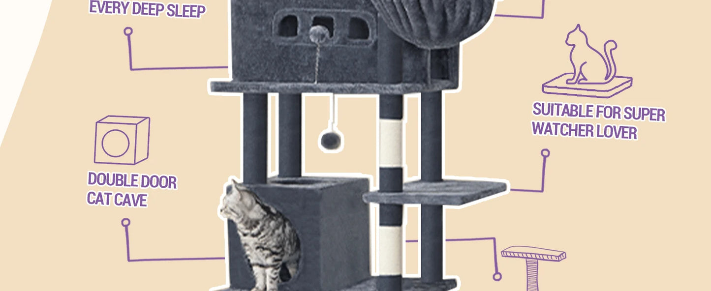 210cm XL Multi-Level Cat Tree Tower