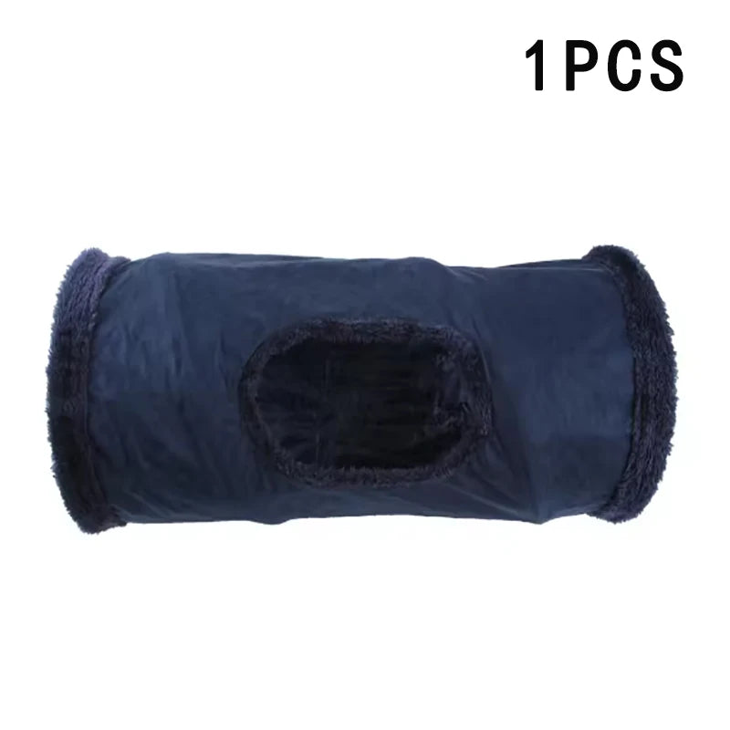 Pet Cat Plush Tunnel Foldable Suede Channel Toy for Self Entertainment and Relaxation Cat Toy Suitable for Cats to Play at Home - PrimeNest