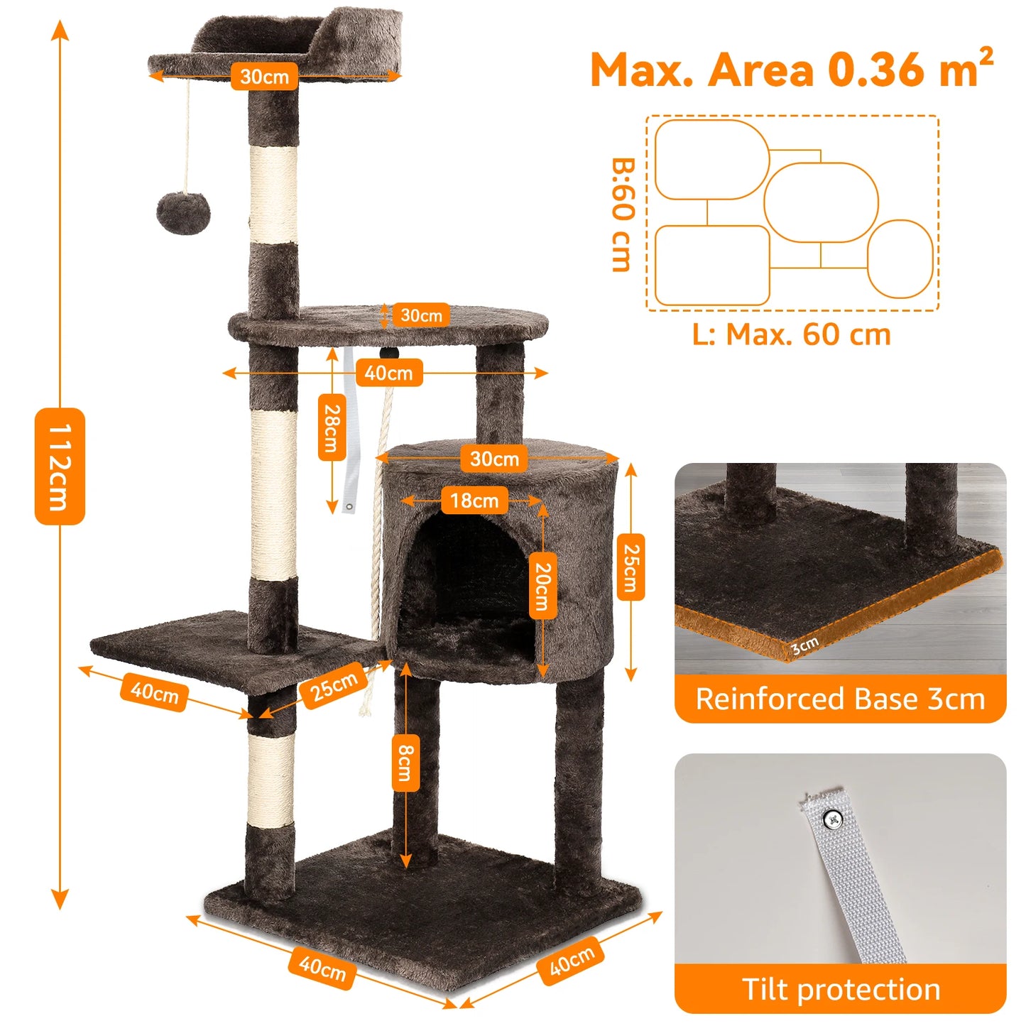 112cm Indoor Cat Tree