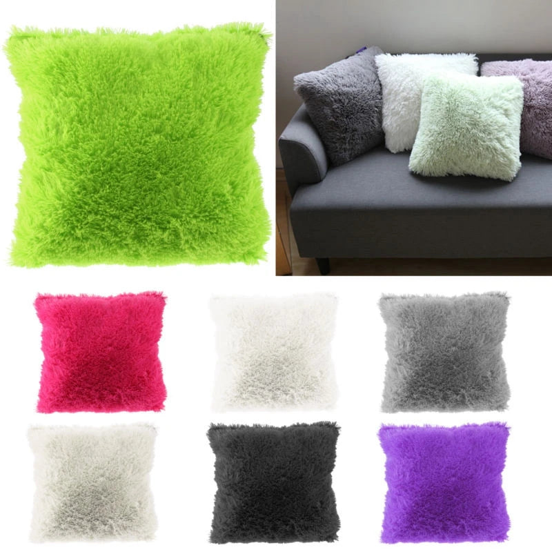 Soft Plush Faux Fur Cushion Covers Home Decorative Cushion Cover Throw Pillows For Sofa Car Chair Hotel Home Pillow Case