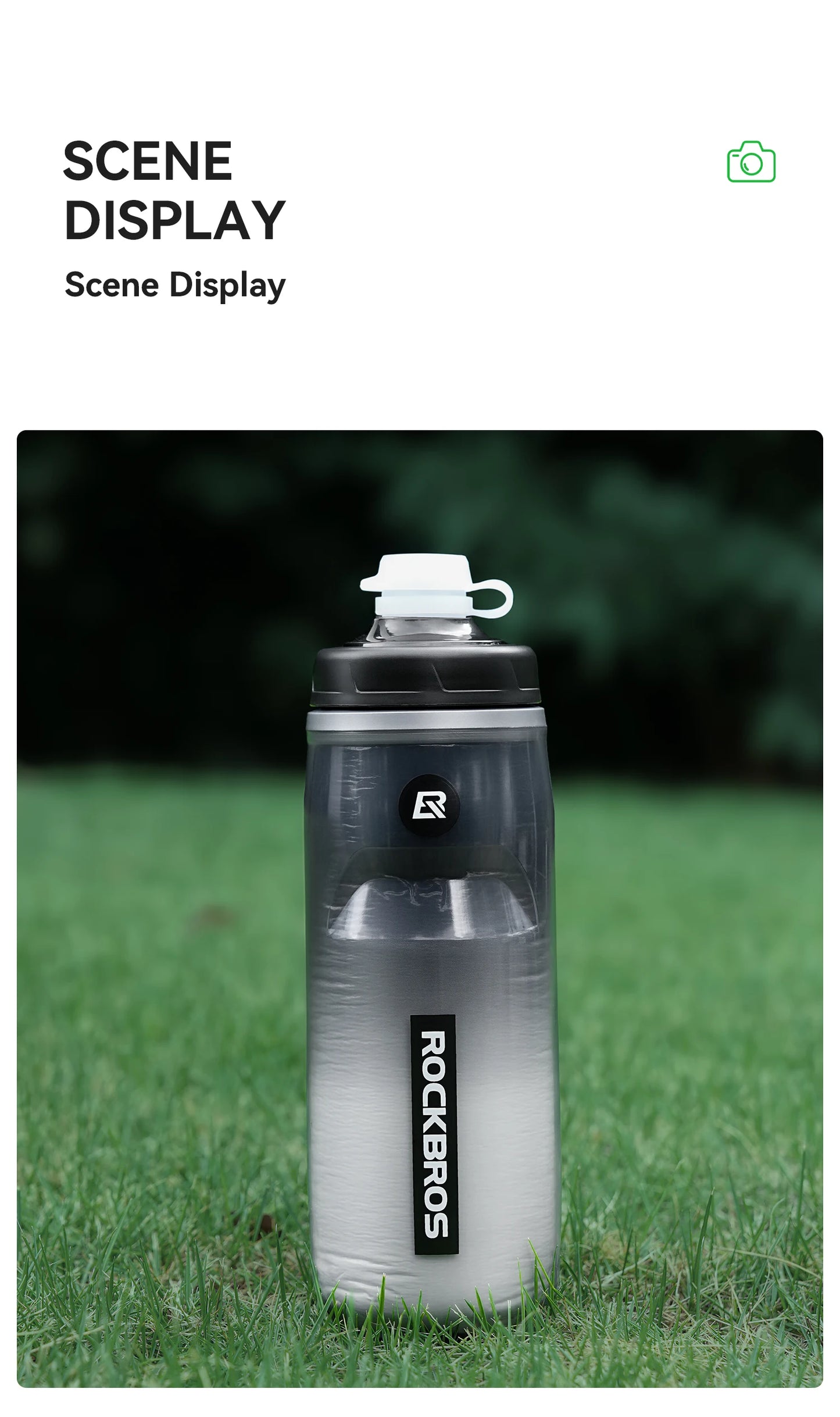 ROCKBROS Local Shipping 620ml Bike Water Bottle Cold Water Insulated Thermal Silicone Cycling Bottle Fitness Outdoor Portable Bicycle Water Kettle