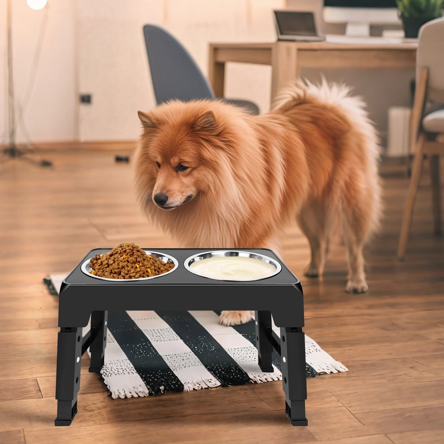 Height-Adjustable Elevated Dog Bowl Stand