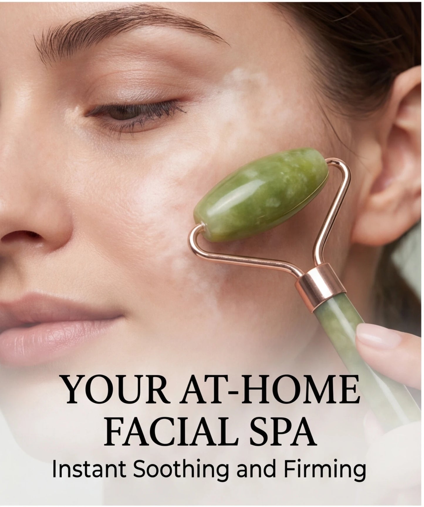Natural Jade Roller & Gua Sha Board Set Double Head Facial Massager Anti-Aging Skin Care Tool
