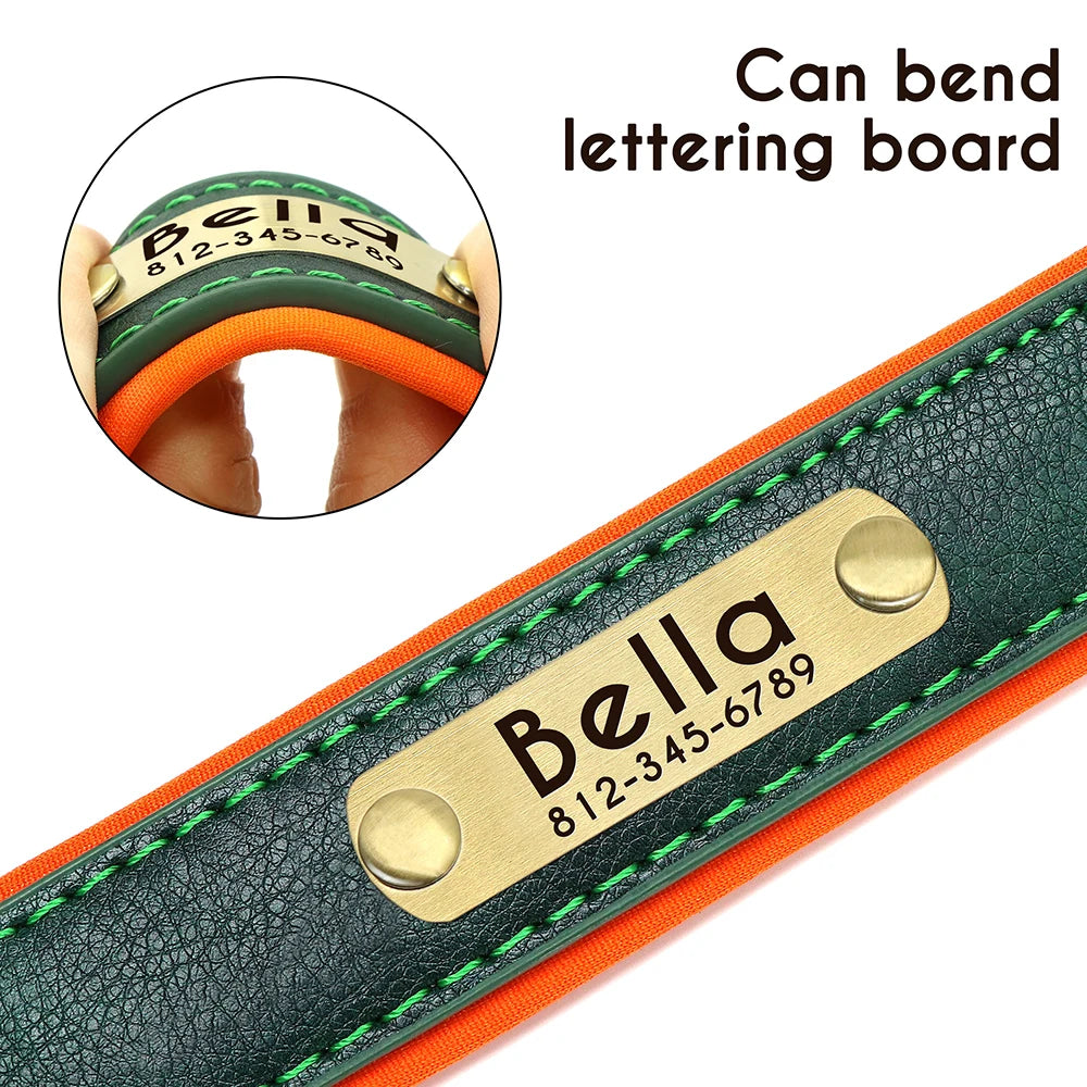 Personalised PU Leather Dog Collar